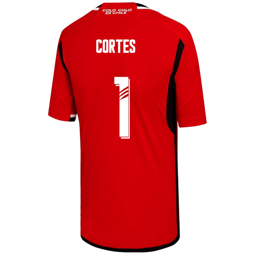 Hombre Camiseta Brayan Cortés #1 Rojo 2ª Equipación 2023/24 La Camisa Chile
