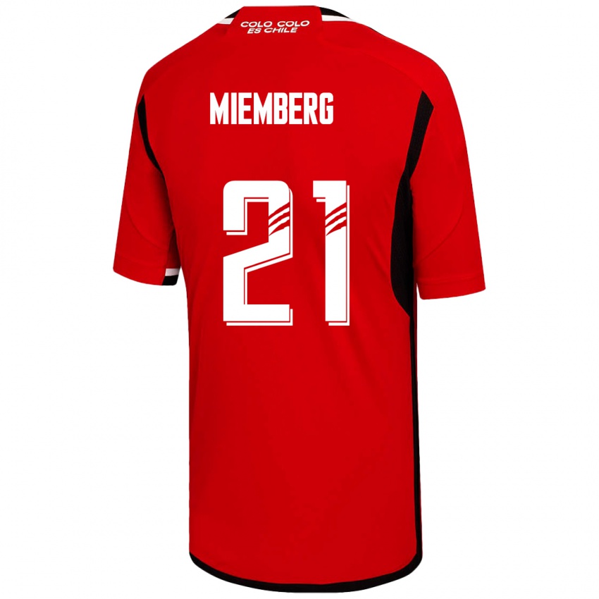 Hombre Camiseta Erick Wiemberg #21 Rojo 2ª Equipación 2023/24 La Camisa Chile