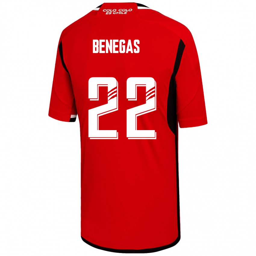 Hombre Camiseta Leandro Benegas #22 Rojo 2ª Equipación 2023/24 La Camisa Chile