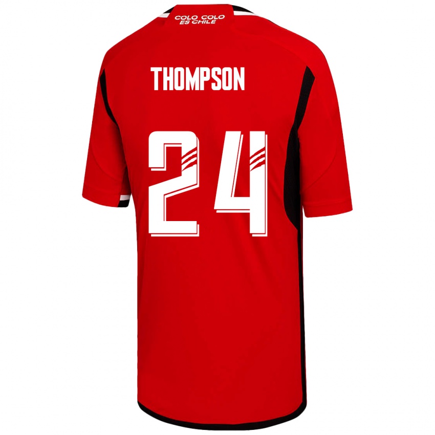 Hombre Camiseta Jordhy Thompson #24 Rojo 2ª Equipación 2023/24 La Camisa Chile