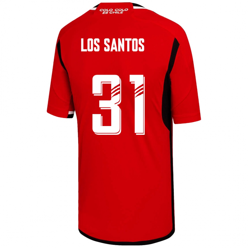 Hombre Camiseta Matías De Los Santos #31 Rojo 2ª Equipación 2023/24 La Camisa Chile