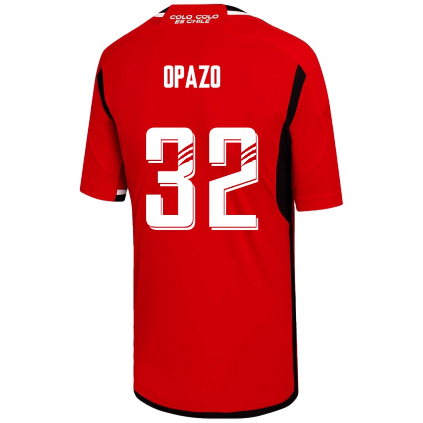 Hombre Camiseta Óscar Opazo #32 Rojo 2ª Equipación 2023/24 La Camisa Chile