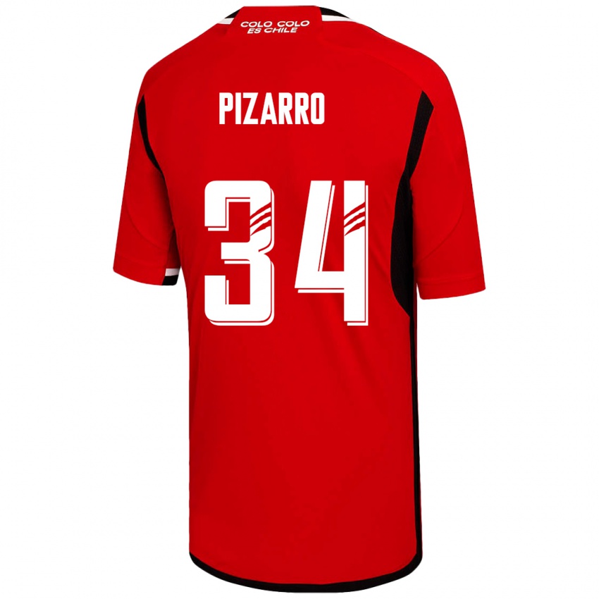 Hombre Camiseta Vicente Pizarro #34 Rojo 2ª Equipación 2023/24 La Camisa Chile