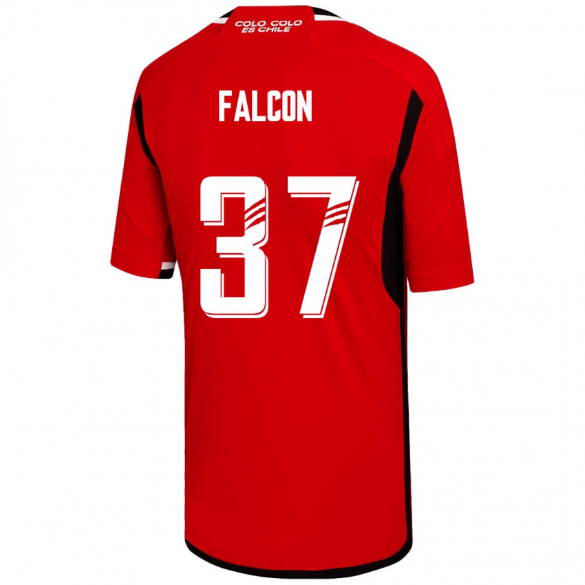 Hombre Camiseta Maximiliano Falcón #37 Rojo 2ª Equipación 2023/24 La Camisa Chile
