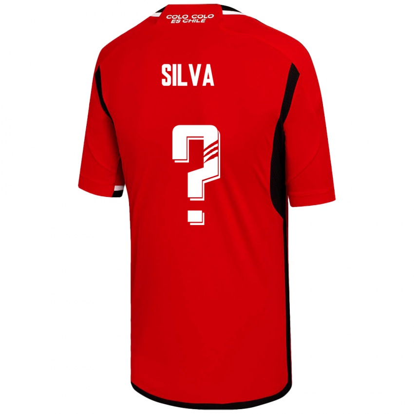 Hombre Camiseta Bastián Silva #0 Rojo 2ª Equipación 2023/24 La Camisa Chile