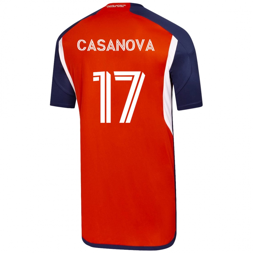 Hombre Camiseta Luis Casanova #17 Blanco 2ª Equipación 2023/24 La Camisa Chile