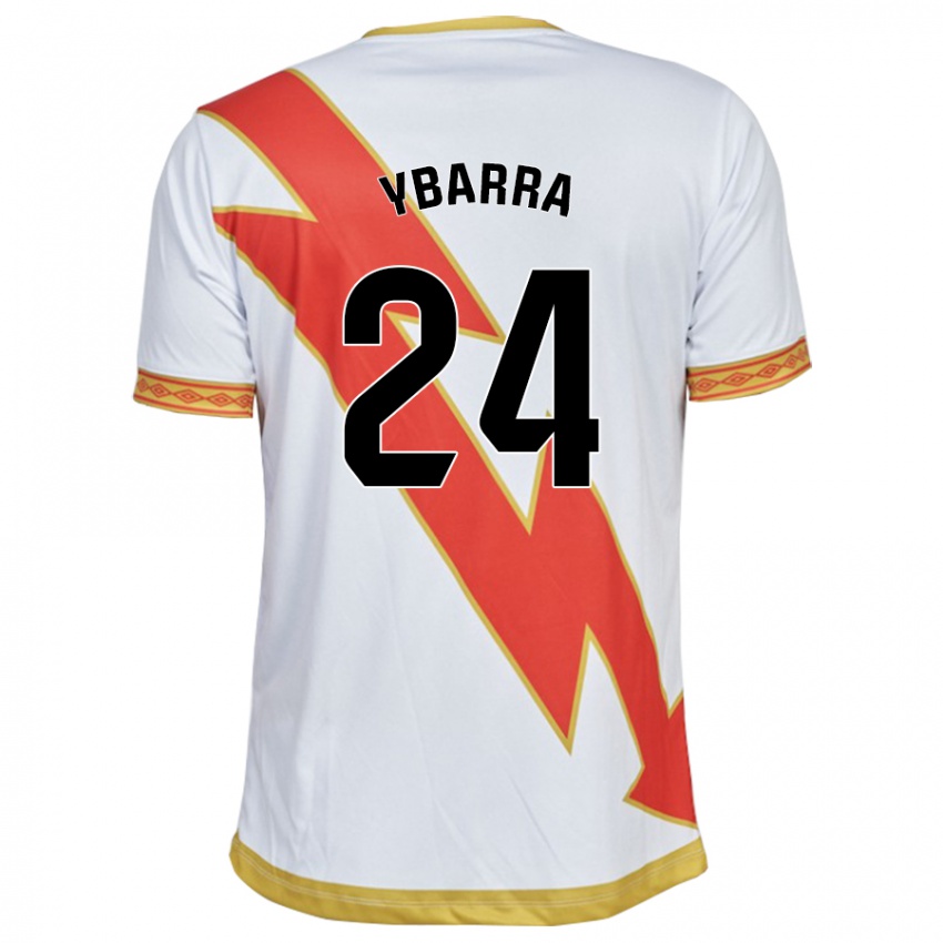 Mujer Camiseta Juan Ybarra #24 Blanco 1ª Equipación 2023/24 La Camisa Chile