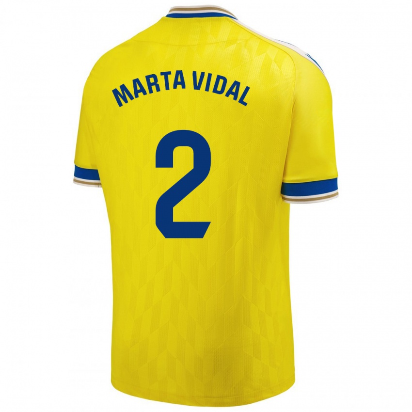 Mujer Camiseta Marta Vidal Vela #2 Amarillo 1ª Equipación 2023/24 La Camisa Chile