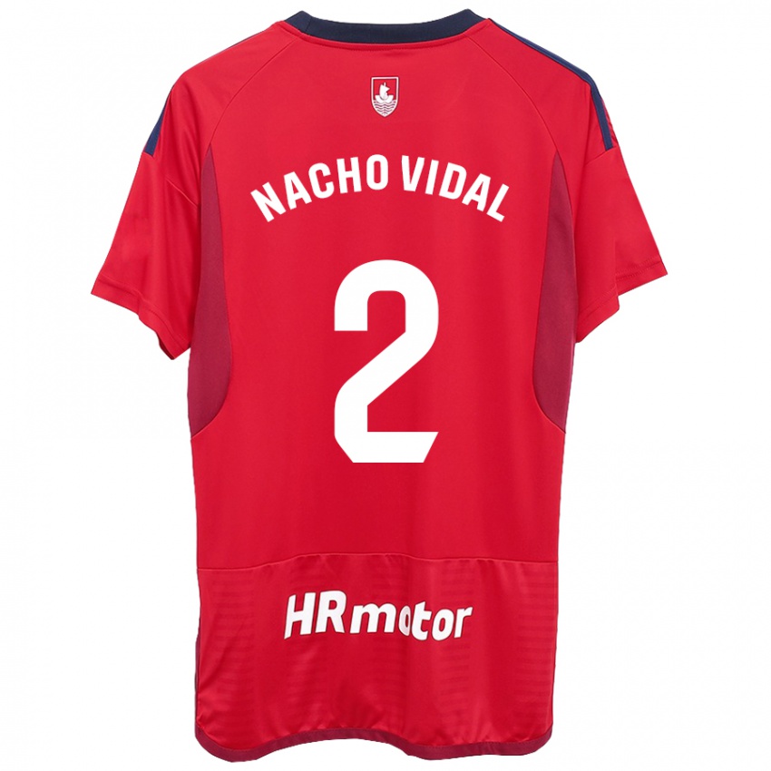 Mujer Camiseta Nacho Vidal #2 Rojo 1ª Equipación 2023/24 La Camisa Chile