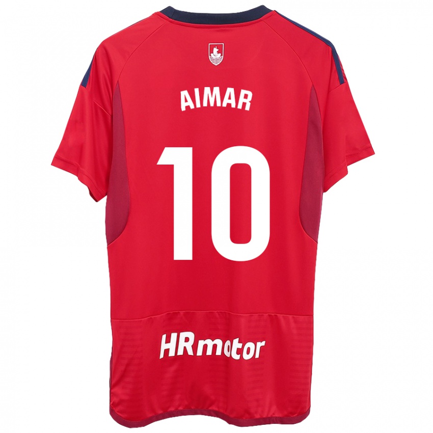 Mujer Camiseta Aimar Oroz #10 Rojo 1ª Equipación 2023/24 La Camisa Chile