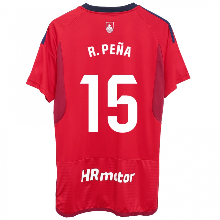 Mujer Camiseta Ruben Pena #15 Rojo 1ª Equipación 2023/24 La Camisa Chile