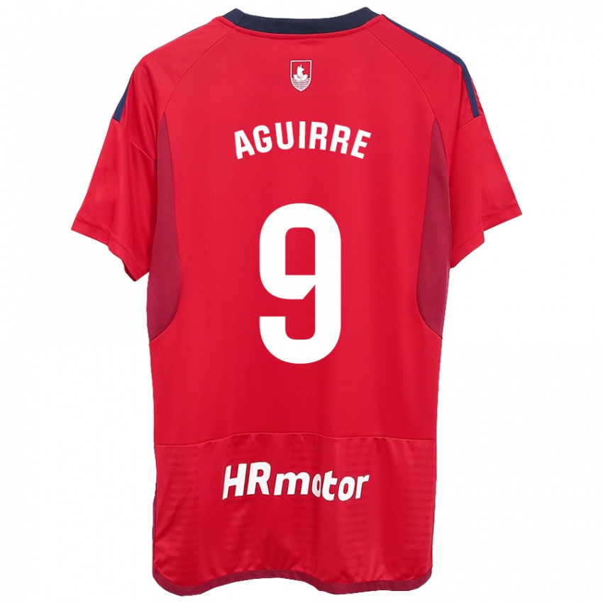 Mujer Camiseta Jorge Aguirre #9 Rojo 1ª Equipación 2023/24 La Camisa Chile