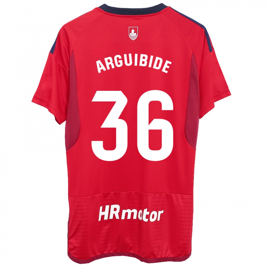 Mujer Camiseta Iñigo Arguibide #36 Rojo 1ª Equipación 2023/24 La Camisa Chile