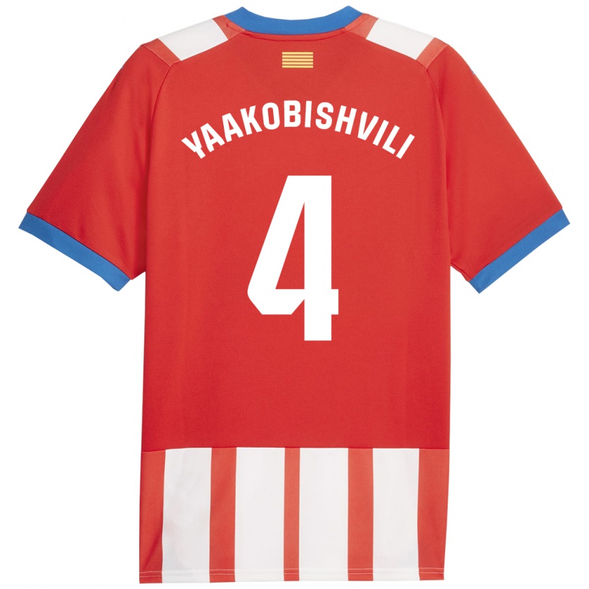 Mujer Camiseta Antal Yaakobishvili #4 Rojo Blanco 1ª Equipación 2023/24 La Camisa Chile