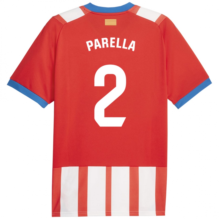 Mujer Camiseta Virginia Parella #2 Rojo Blanco 1ª Equipación 2023/24 La Camisa Chile