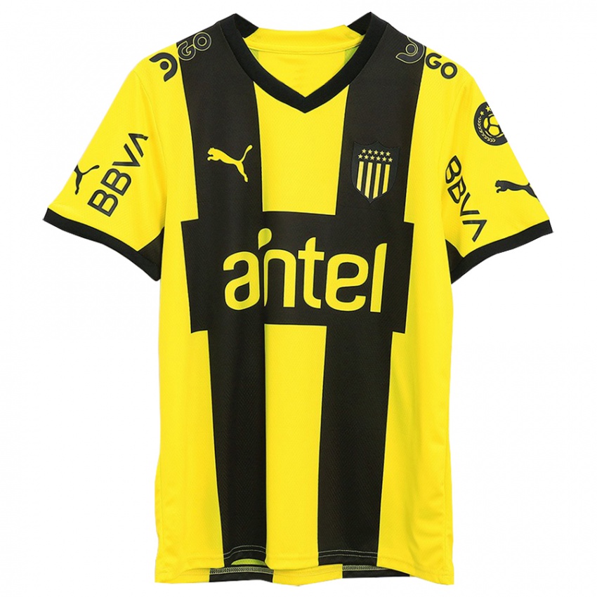 Mujer Camiseta Ignacio Sosa #25 Amarillo Negro 1ª Equipación 2023/24 La Camisa Chile