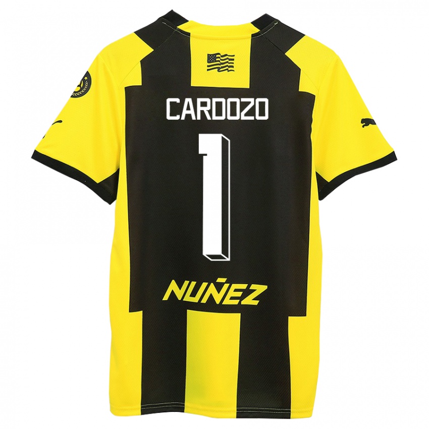 Mujer Camiseta Thiago Cardozo #1 Amarillo Negro 1ª Equipación 2023/24 La Camisa Chile