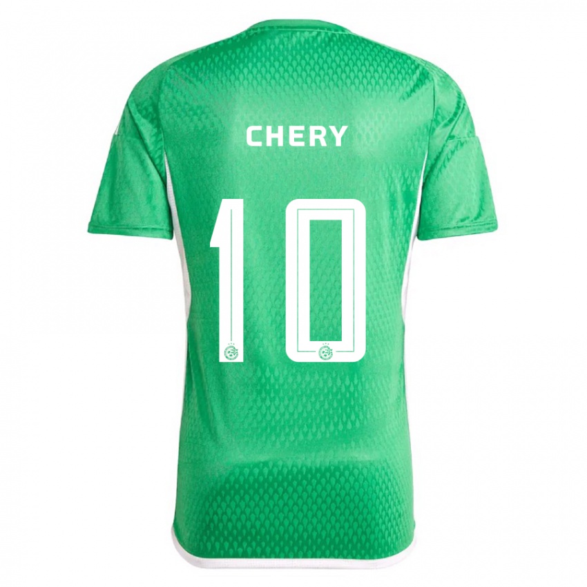 Mujer Camiseta Tjaronn Chery #10 Blanco Azul 1ª Equipación 2023/24 La Camisa Chile