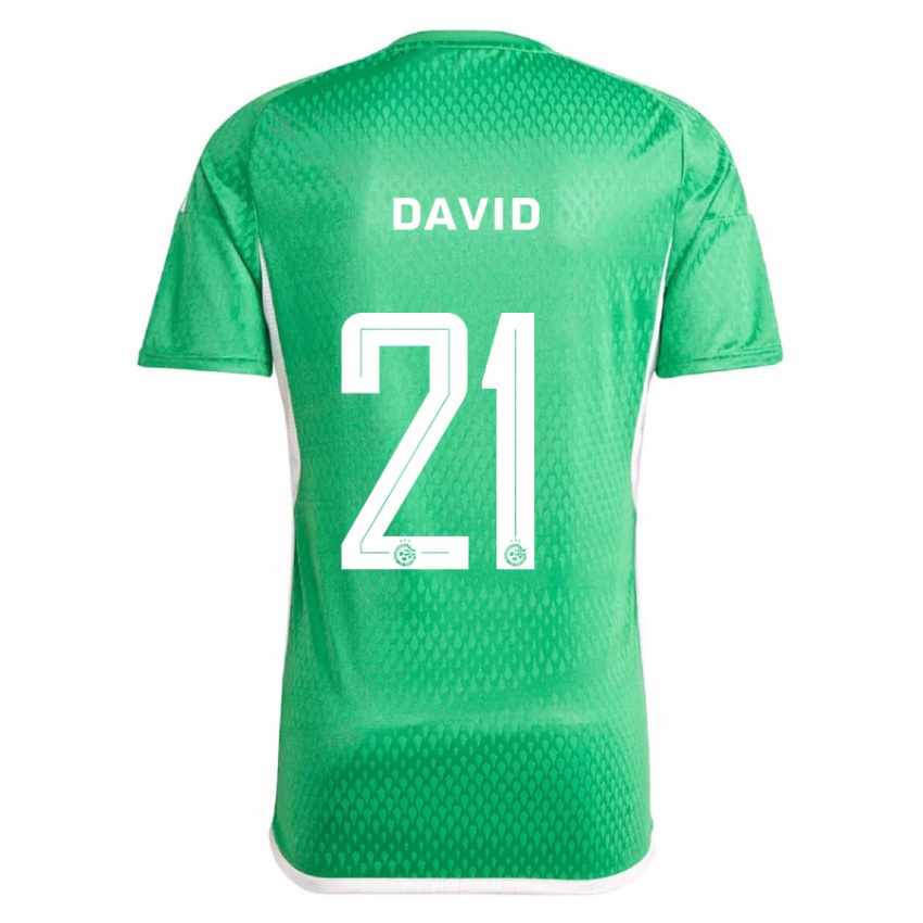 Mujer Camiseta Dean David #21 Blanco Azul 1ª Equipación 2023/24 La Camisa Chile