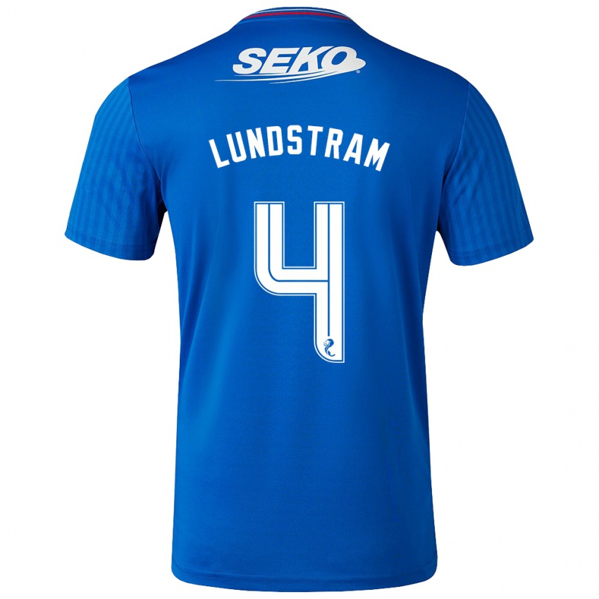 Mujer Camiseta John Lundstram #4 Azul 1ª Equipación 2023/24 La Camisa Chile