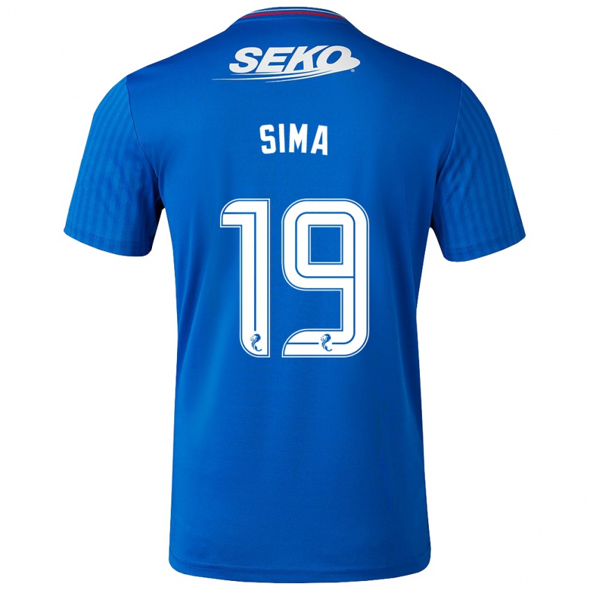 Mujer Camiseta Abdallah Sima #19 Azul 1ª Equipación 2023/24 La Camisa Chile