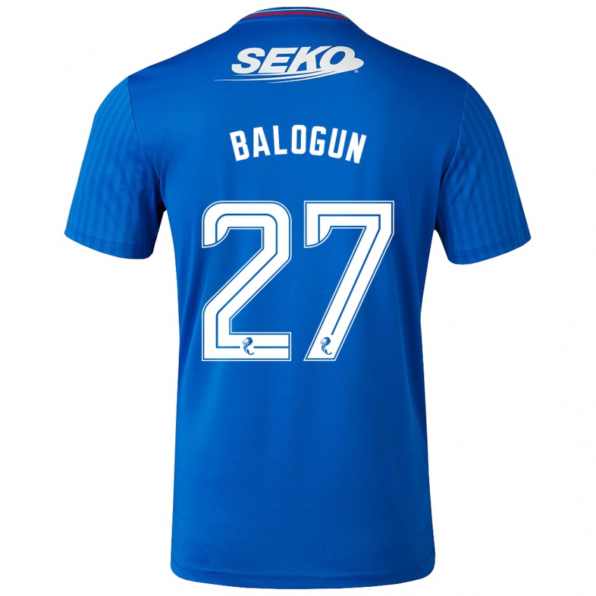 Mujer Camiseta Leon Balogun #27 Azul 1ª Equipación 2023/24 La Camisa Chile