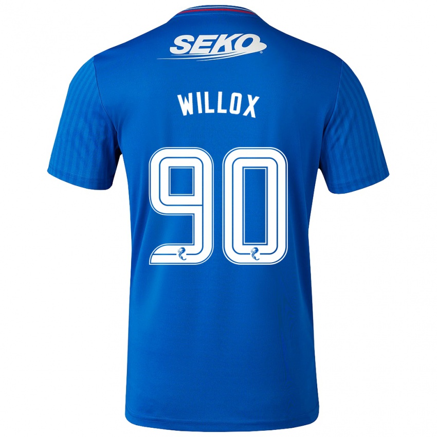 Mujer Camiseta Kieron Willox #90 Azul 1ª Equipación 2023/24 La Camisa Chile