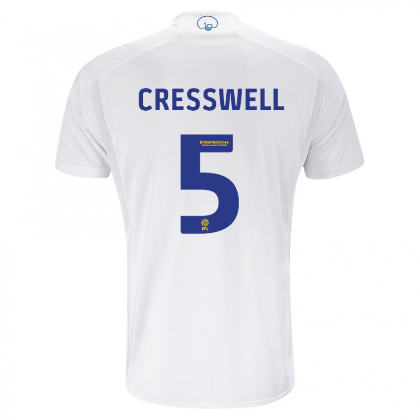 Mujer Camiseta Charlie Cresswell #5 Blanco 1ª Equipación 2023/24 La Camisa Chile