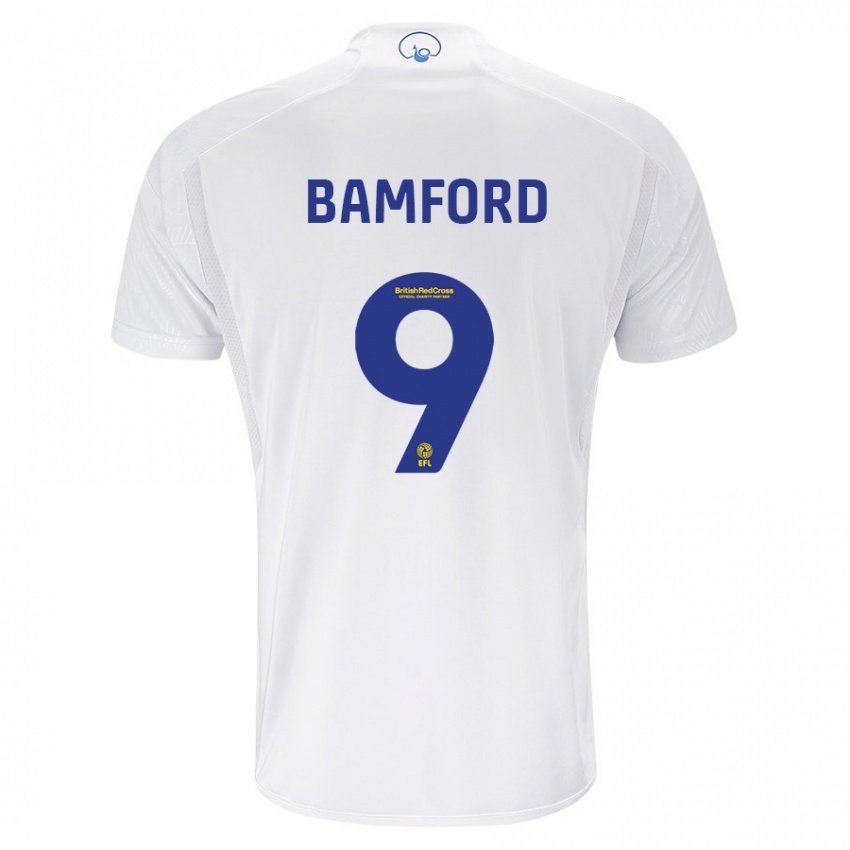 Mujer Camiseta Patrick Bamford #9 Blanco 1ª Equipación 2023/24 La Camisa Chile