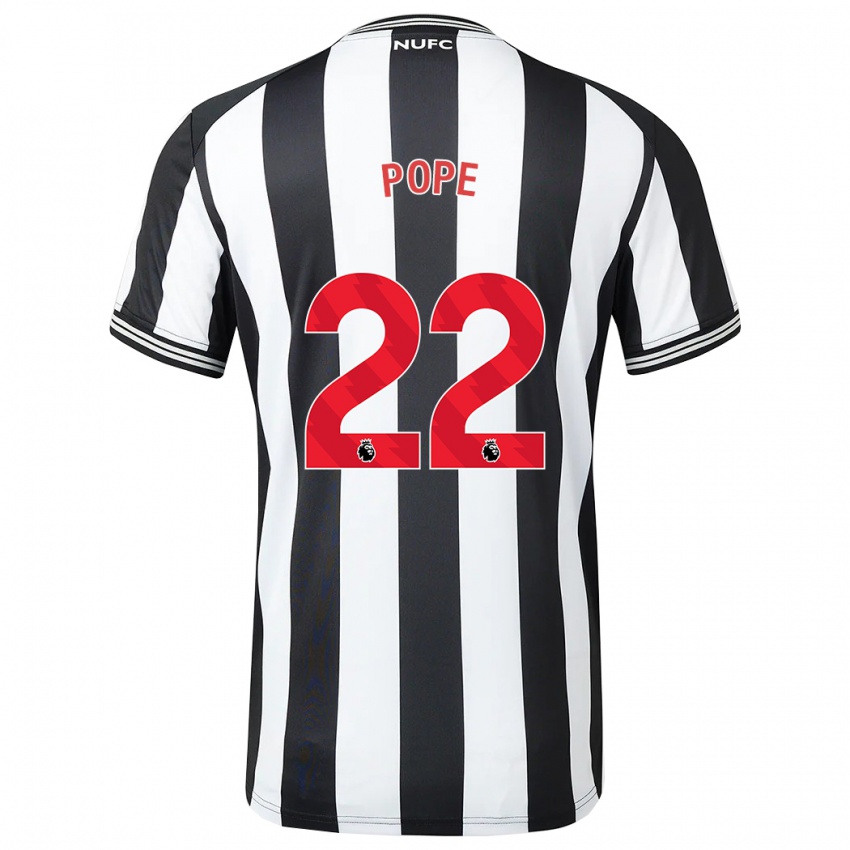 Mujer Camiseta Nick Pope #22 Blanco Negro 1ª Equipación 2023/24 La Camisa Chile