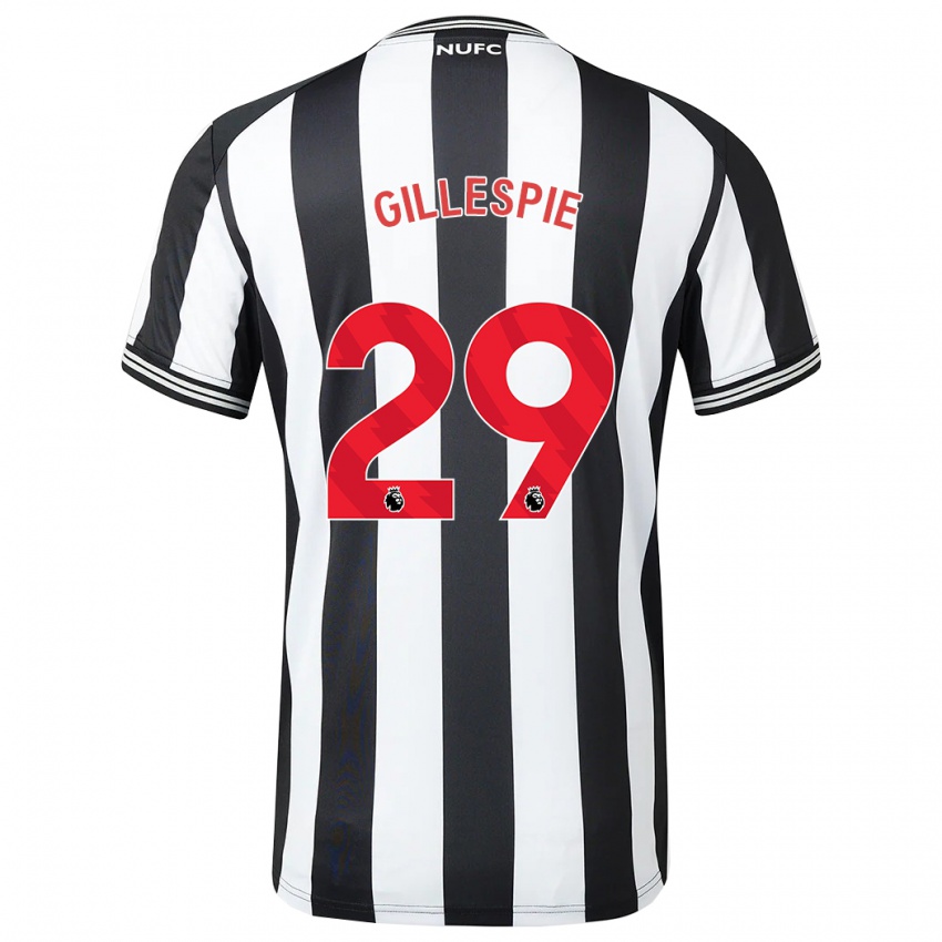 Mujer Camiseta Mark Gillespie #29 Blanco Negro 1ª Equipación 2023/24 La Camisa Chile