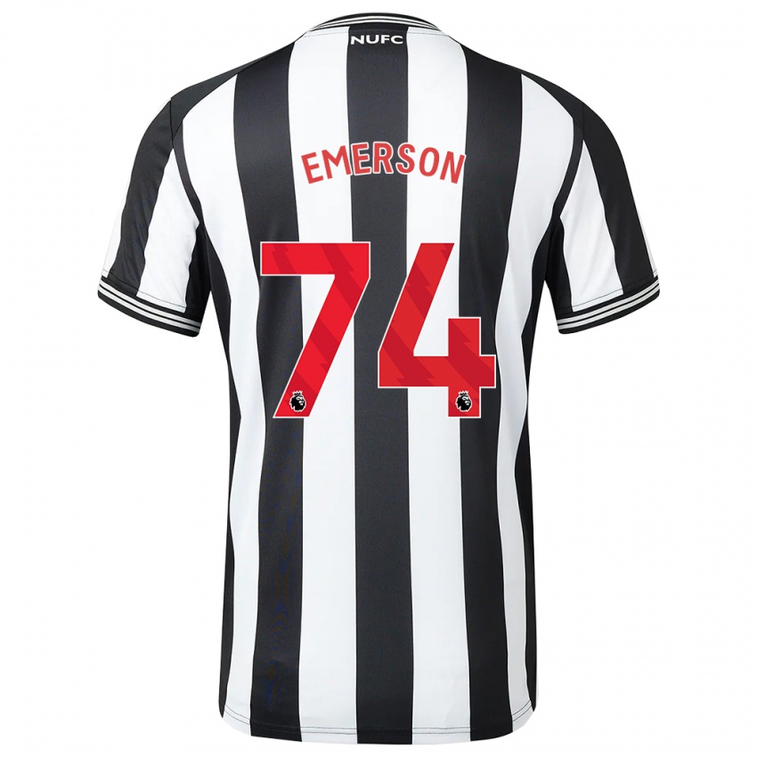 Mujer Camiseta Johnny Emerson #74 Blanco Negro 1ª Equipación 2023/24 La Camisa Chile