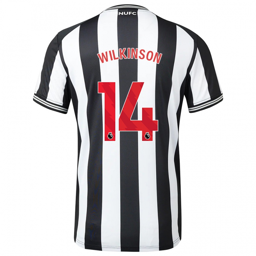 Mujer Camiseta Sharna Wilkinson #14 Blanco Negro 1ª Equipación 2023/24 La Camisa Chile