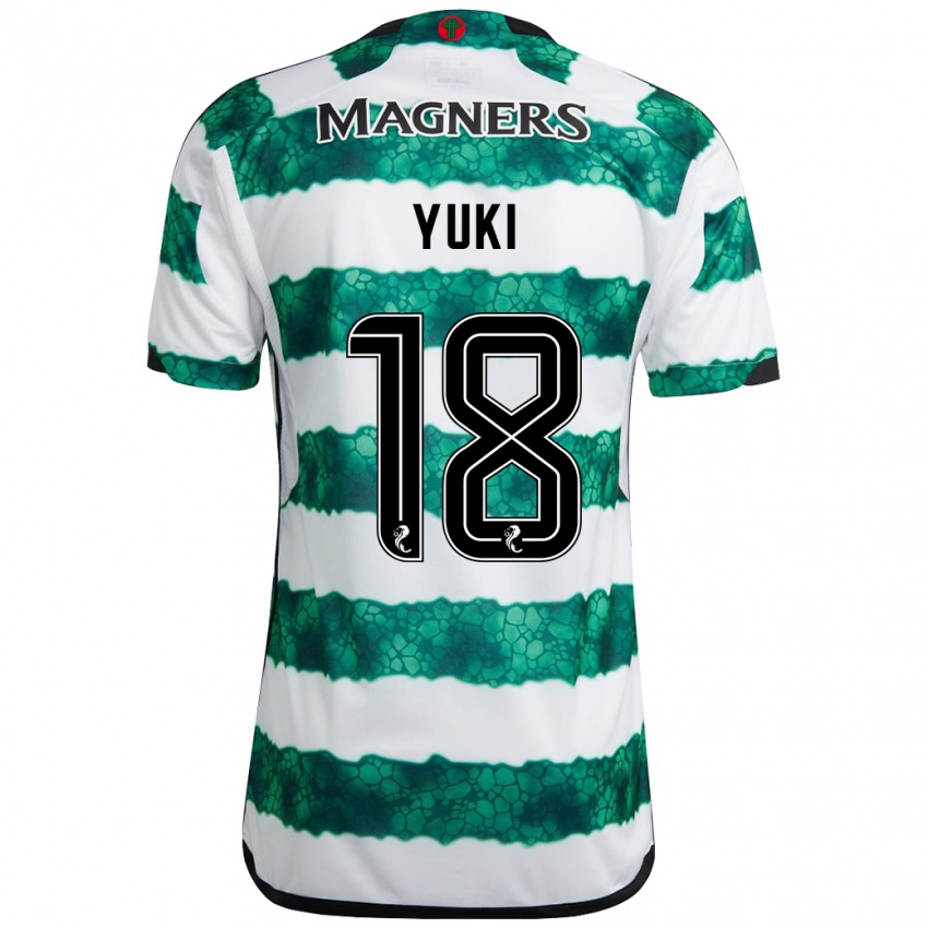 Mujer Camiseta Yuki Kobayashi #18 Verde 1ª Equipación 2023/24 La Camisa Chile