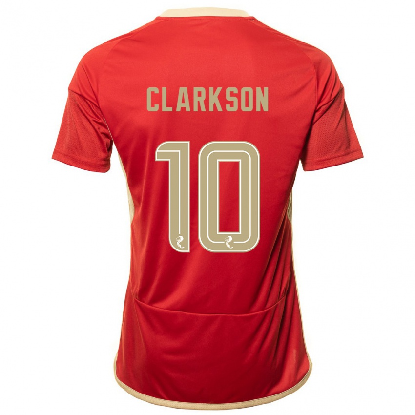 Mujer Camiseta Leighton Clarkson #10 Rojo 1ª Equipación 2023/24 La Camisa Chile