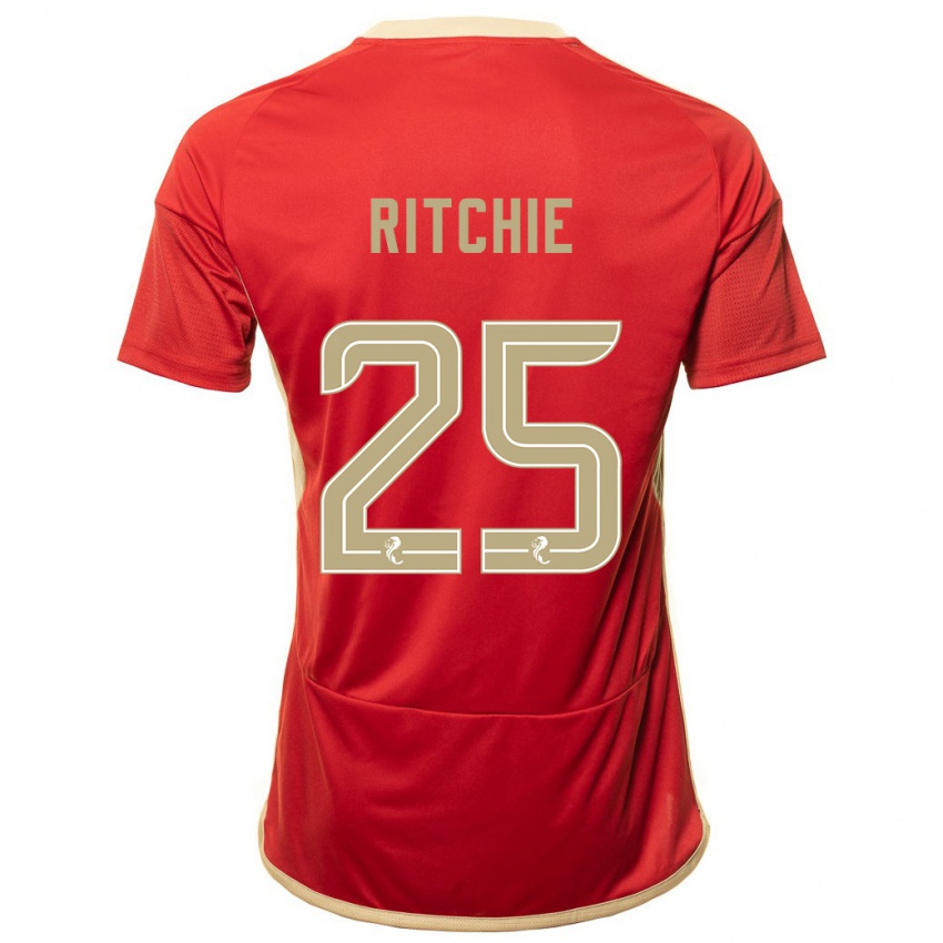 Mujer Camiseta Tom Ritchie #25 Rojo 1ª Equipación 2023/24 La Camisa Chile