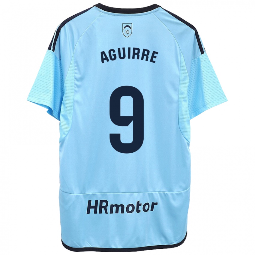 Mujer Camiseta Jorge Aguirre #9 Azul 2ª Equipación 2023/24 La Camisa Chile