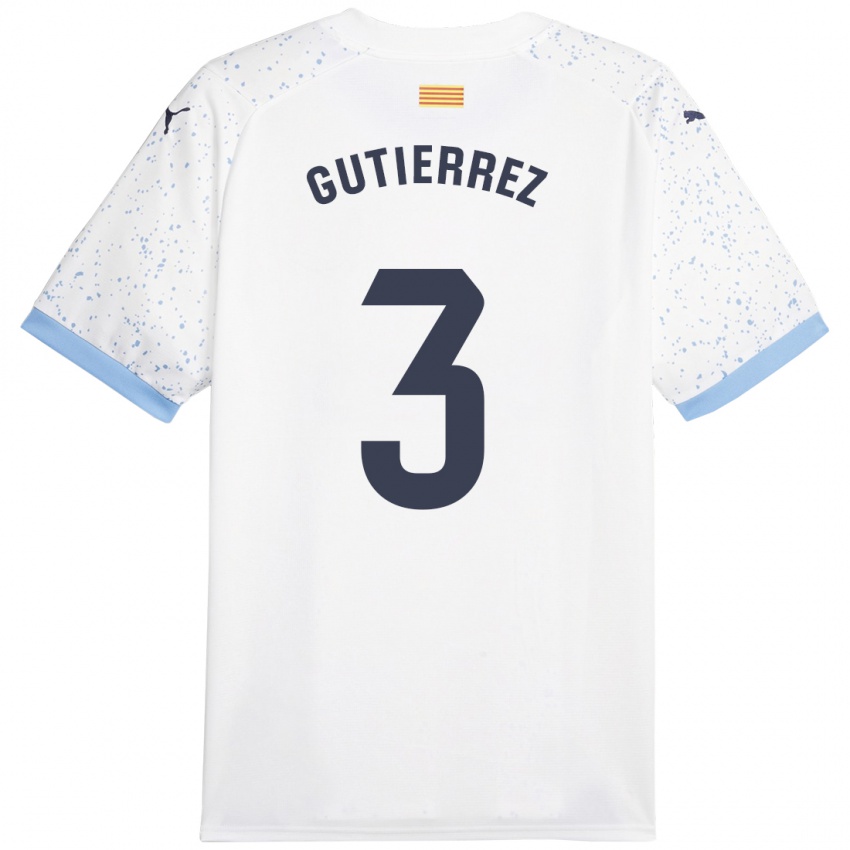 Mujer Camiseta Miguel Gutierrez #3 Blanco 2ª Equipación 2023/24 La Camisa Chile