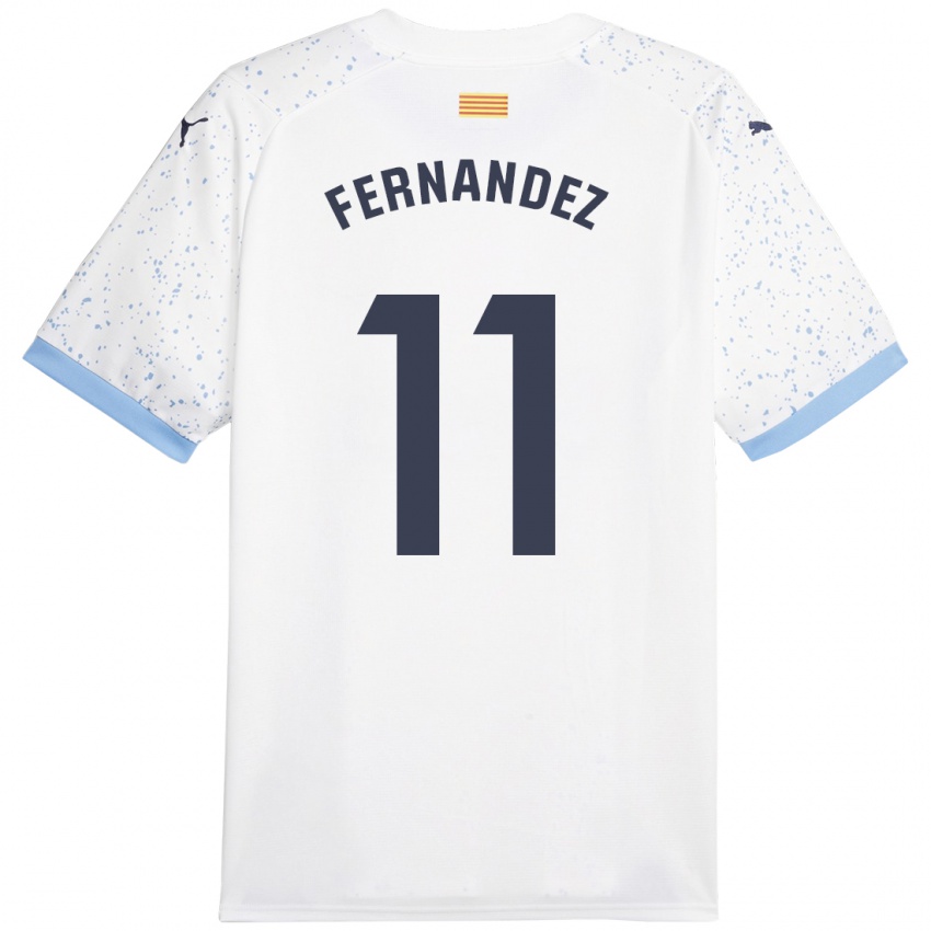 Mujer Camiseta Valery Fernández #11 Blanco 2ª Equipación 2023/24 La Camisa Chile