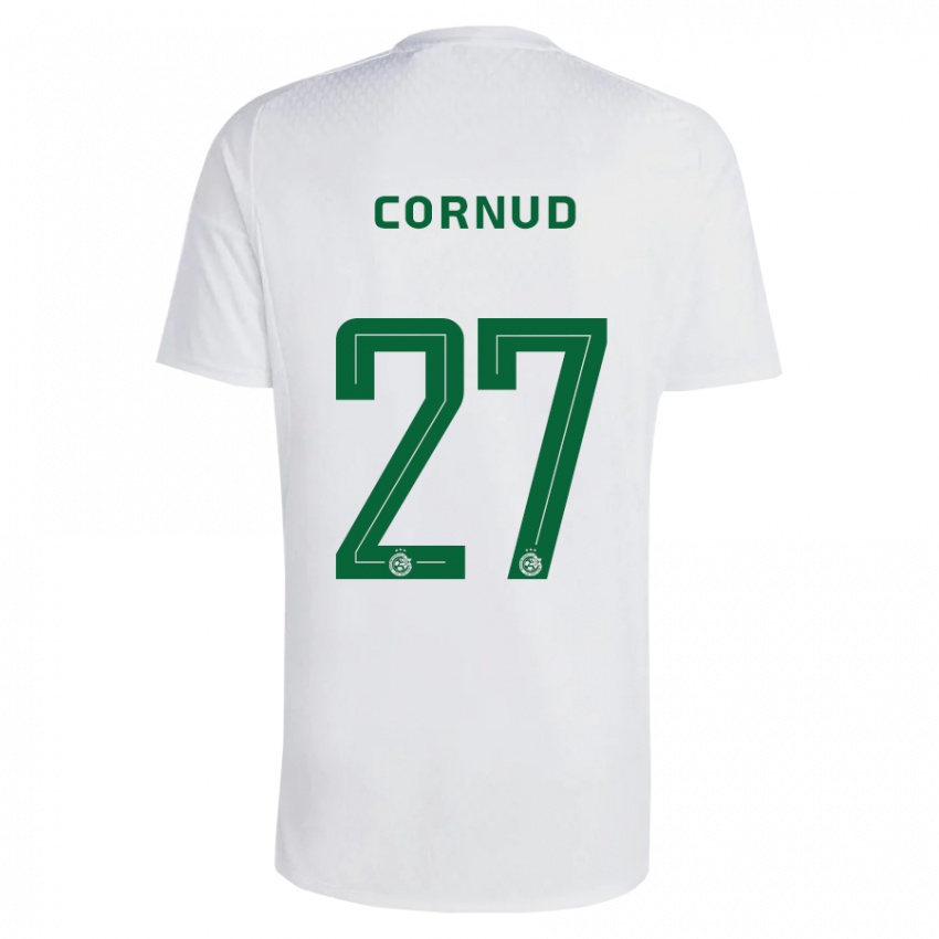 Mujer Camiseta Pierre Cornud #27 Verde Azul 2ª Equipación 2023/24 La Camisa Chile