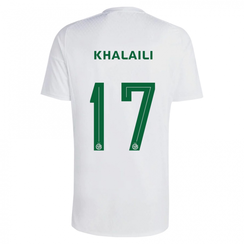 Mujer Camiseta Iyad Khalaili #17 Verde Azul 2ª Equipación 2023/24 La Camisa Chile