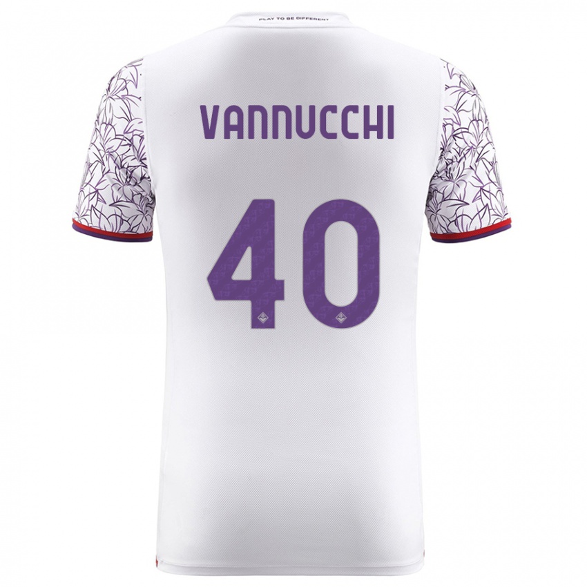 Mujer Camiseta Tommaso Vannucchi #40 Blanco 2ª Equipación 2023/24 La Camisa Chile