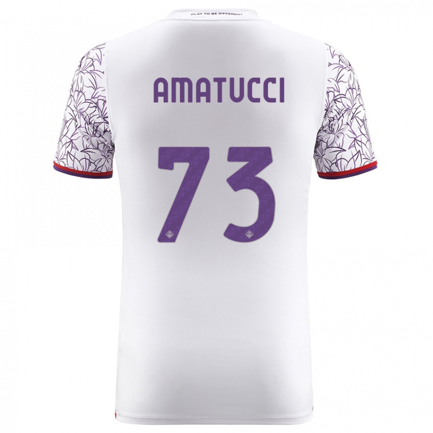 Mujer Camiseta Lorenzo Amatucci #73 Blanco 2ª Equipación 2023/24 La Camisa Chile