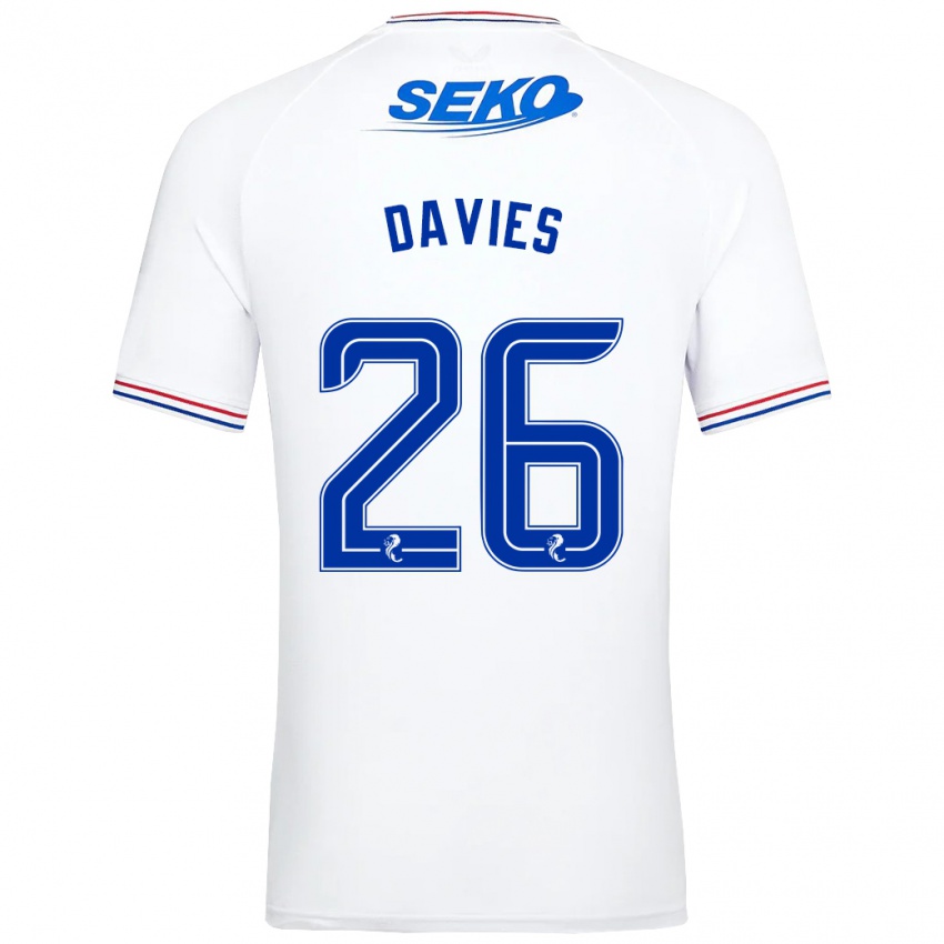 Mujer Camiseta Ben Davies #26 Blanco 2ª Equipación 2023/24 La Camisa Chile