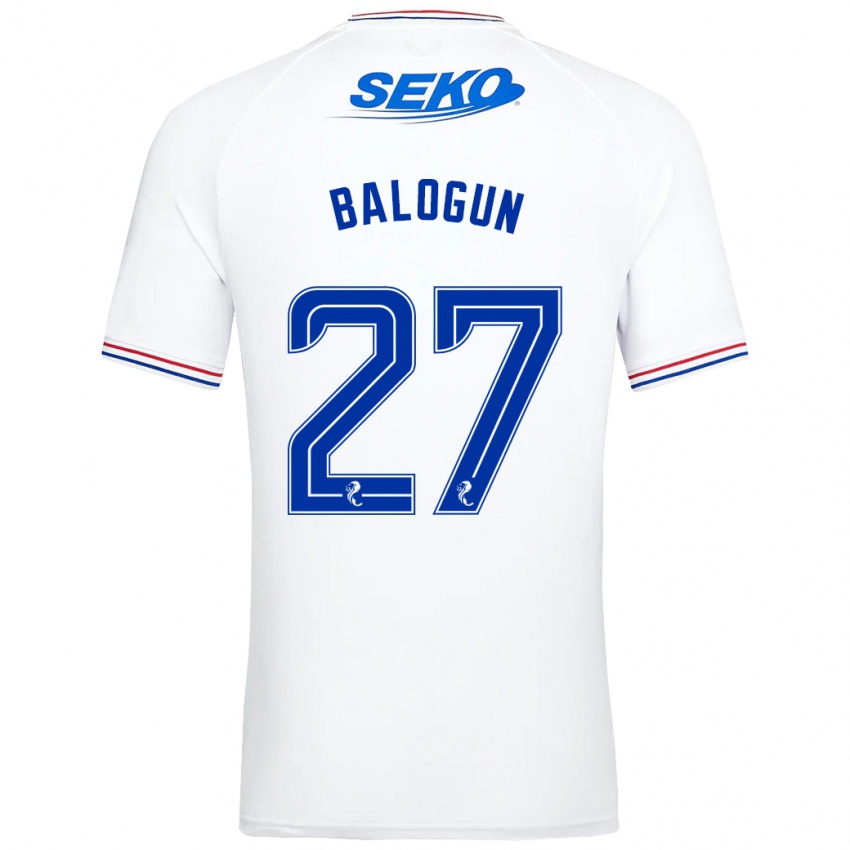 Mujer Camiseta Leon Balogun #27 Blanco 2ª Equipación 2023/24 La Camisa Chile