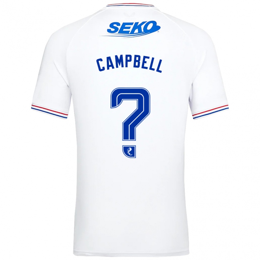 Mujer Camiseta Connor Campbell #0 Blanco 2ª Equipación 2023/24 La Camisa Chile