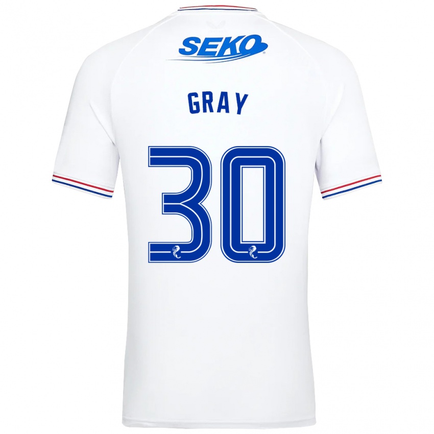 Mujer Camiseta Georgia Gray #30 Blanco 2ª Equipación 2023/24 La Camisa Chile