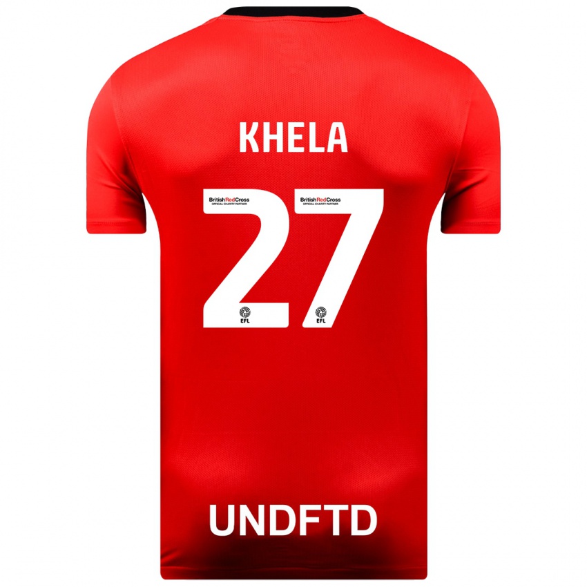 Mujer Camiseta Brandon Khela #27 Rojo 2ª Equipación 2023/24 La Camisa Chile