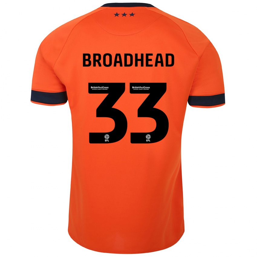 Mujer Camiseta Nathan Broadhead #33 Naranja 2ª Equipación 2023/24 La Camisa Chile