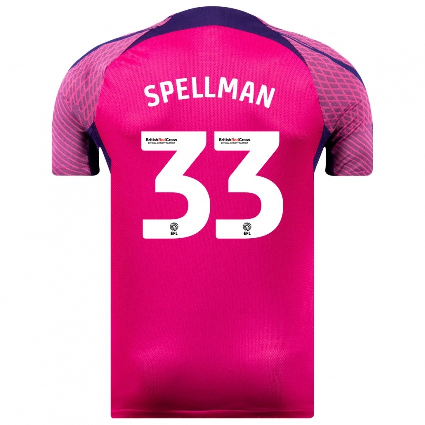 Mujer Camiseta Michael Spellman #33 Morado 2ª Equipación 2023/24 La Camisa Chile
